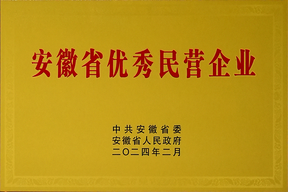 豪家股份榮獲“安徽省百名優秀民營企業”稱號